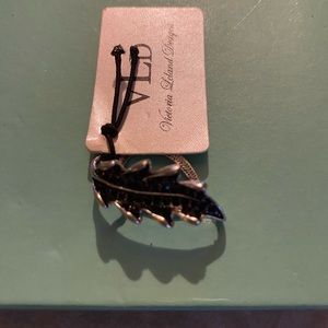 New Black Leaf Silver Pendant